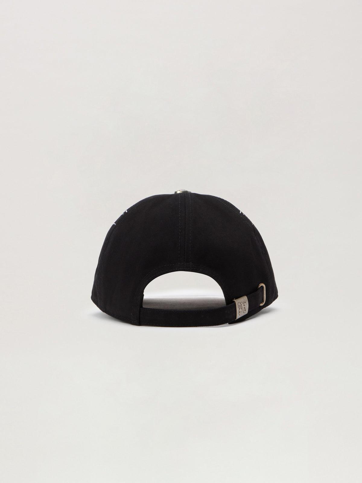 PALM ANGELS Curved Logo Flames Cap BLACK - LIGHT GREY PMLB104F25FAB006