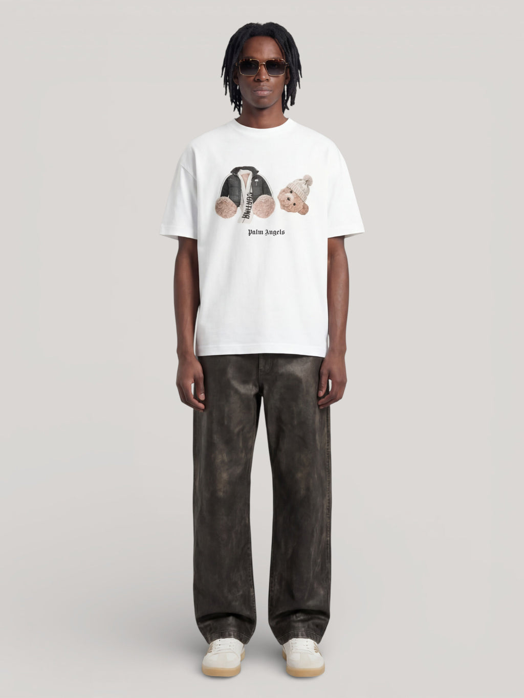PALM ANGELS Broken Bear Cortina T-shirt WHITE PAMAA011JR001