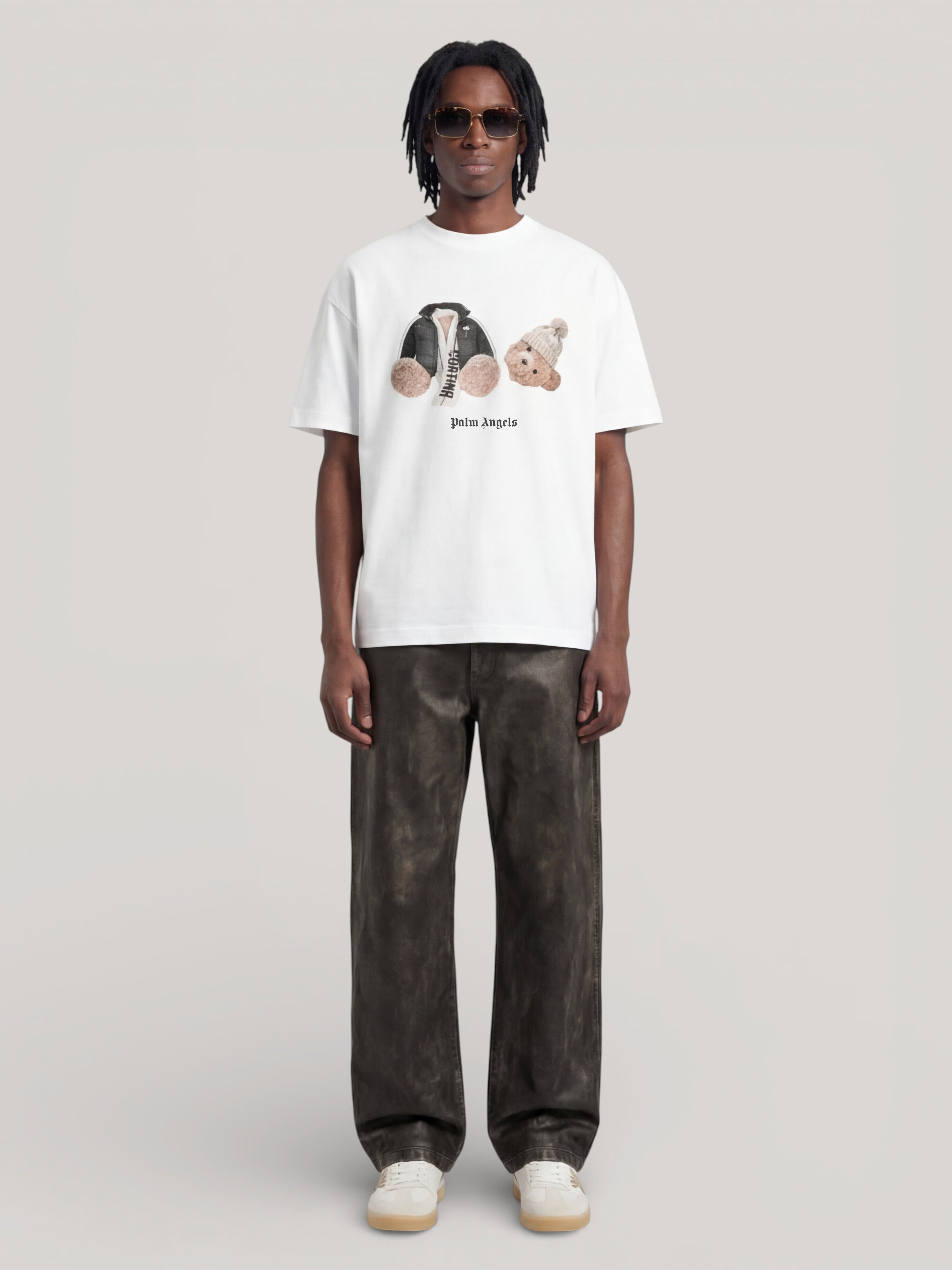 PALM ANGELS Broken Bear Cortina T-shirt WHITE PAMAA011JR001