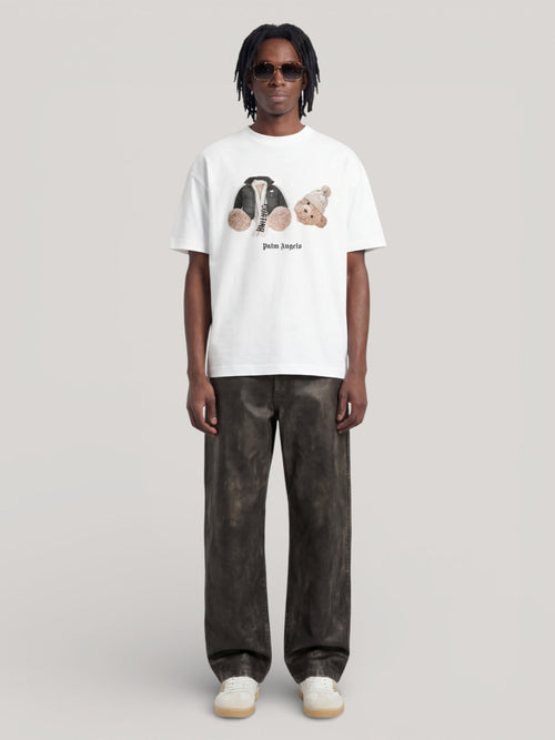 PALM ANGELS Broken Bear Cortina T-shirt WHITE PAMAA011JR001