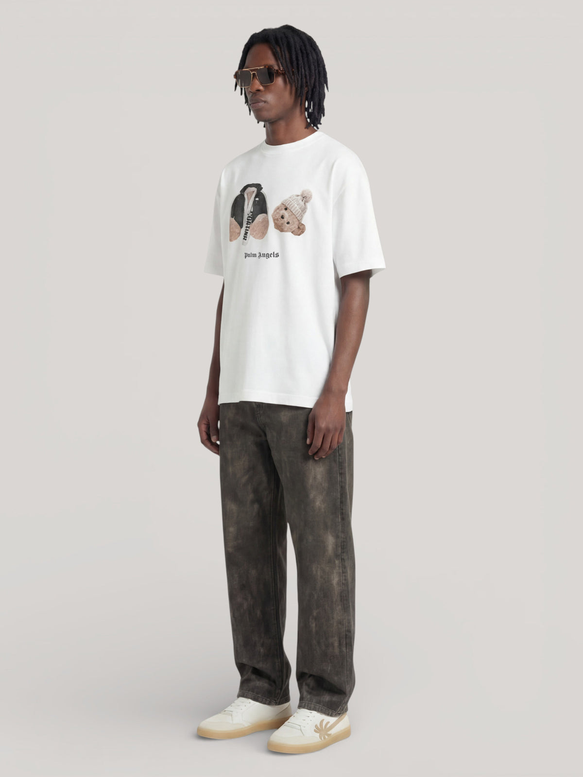 PALM ANGELS Broken Bear Cortina T-shirt WHITE PAMAA011JR001