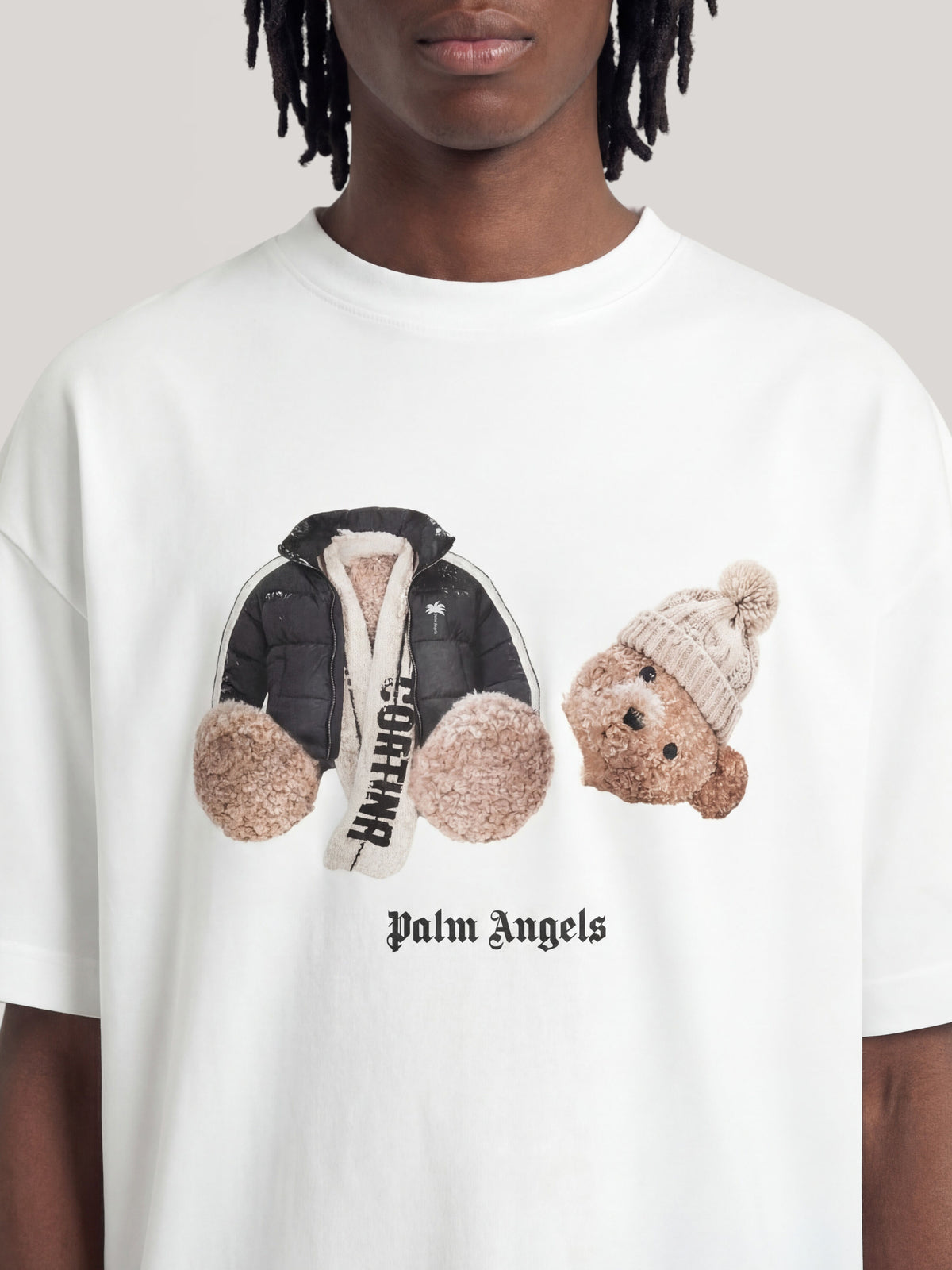 PALM ANGELS Broken Bear Cortina T-shirt WHITE PAMAA011JR001