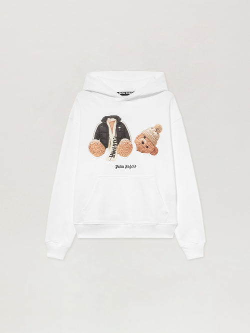 PALM ANGELS Broken Bear Cortina Hoodie WHITE PAMBB010FL001