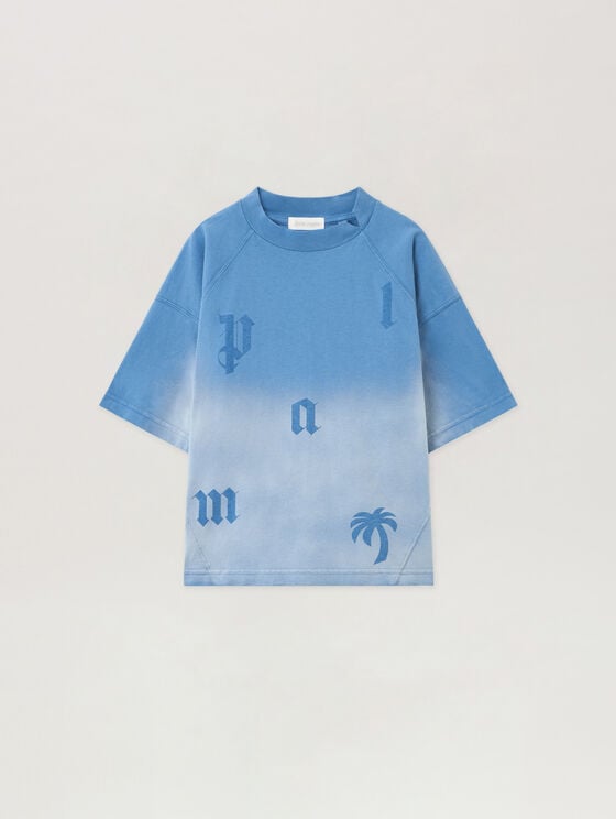 Washed Gradient Letters T-Shirt