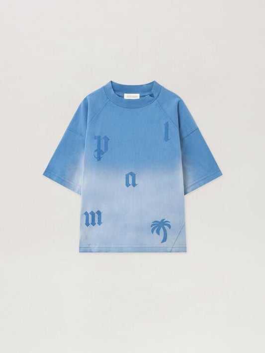 Washed Gradient Letters T-Shirt