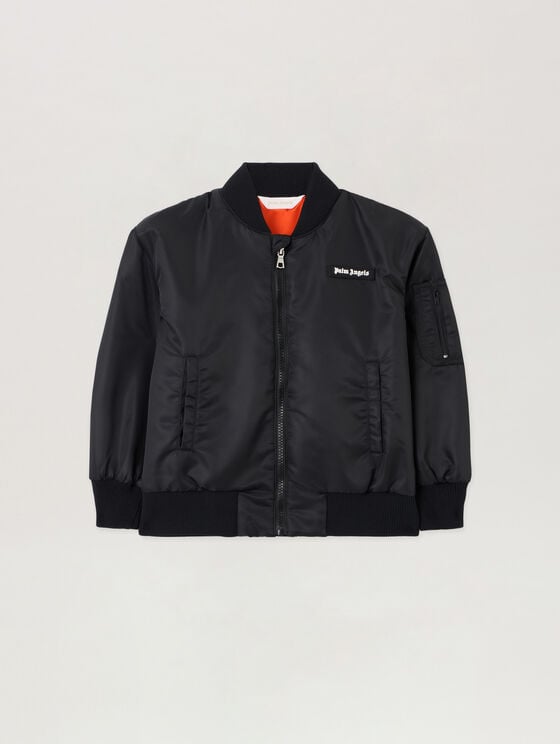 Curved Logo Faded Bomber Jacket