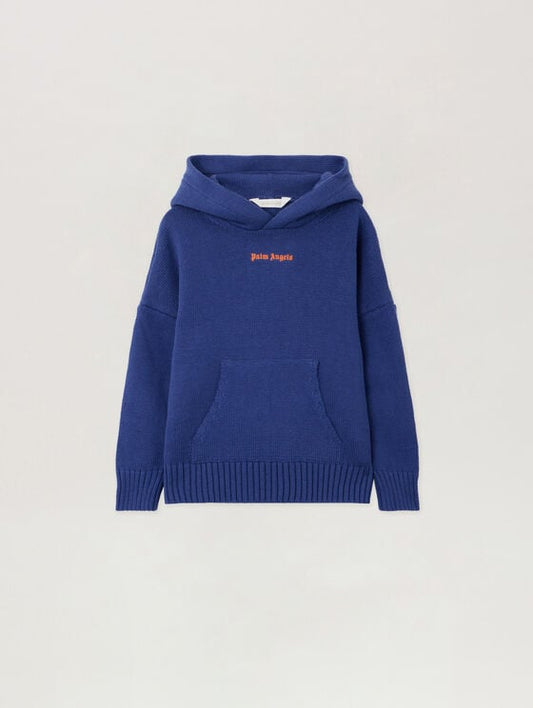 Knit Hoodie with Palm Tree Motif