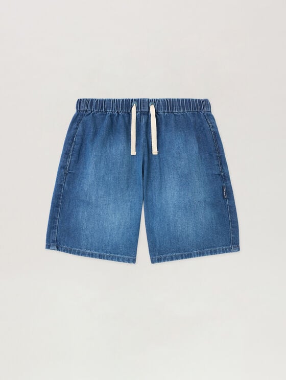 Curved Logo Chambray Shorts
