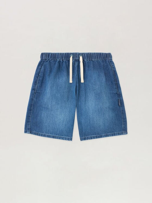 Curved Logo Chambray Shorts