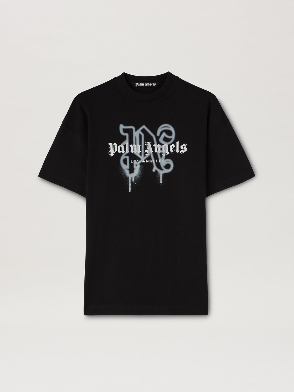 PALM ANGELS LA MONOGRAM SPRAY TEE BLACK PMAA001C99JER025