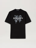 PALM ANGELS LA MONOGRAM SPRAY TEE BLACK PMAA001C99JER025