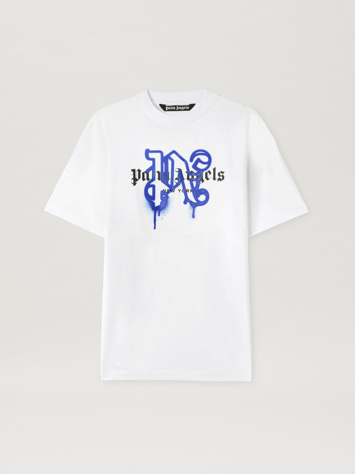 PALM ANGELS NY MONOGRAM SPRAY TEE WHITE PMAA001C99JER026