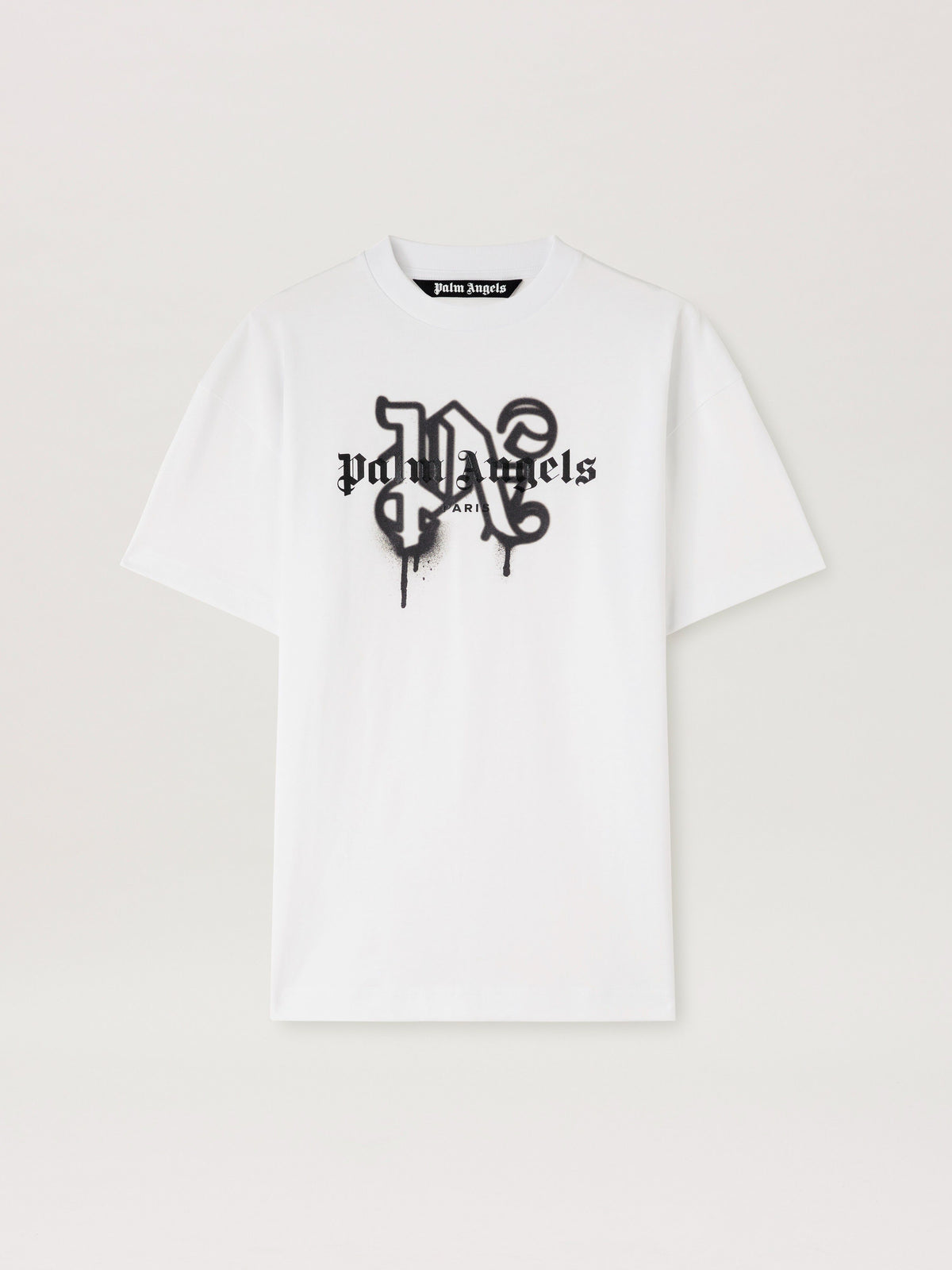 PALM ANGELS Paris Monogram Spray T-Shirt WHITE PMAA001C99JER027
