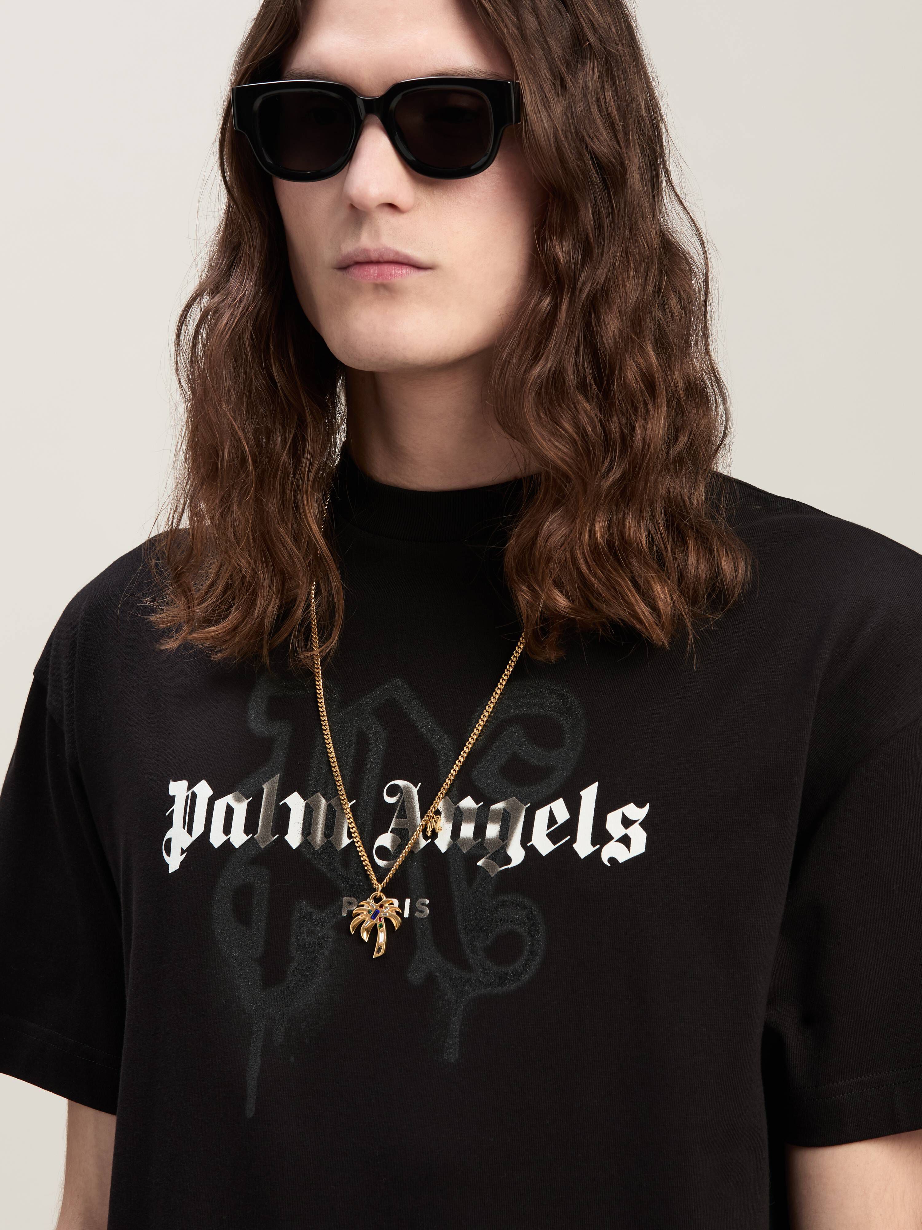 PALM ANGELS PARIS MONOGRAM SPRAY TEE BLACK PMAA001C99JER027