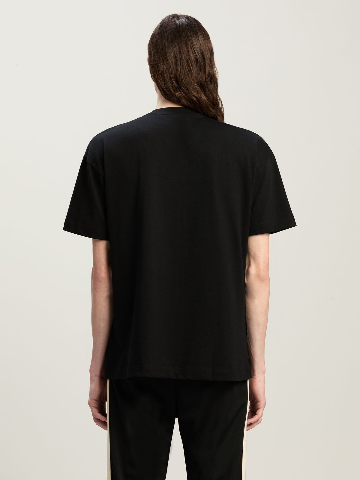 PALM ANGELS Roma Monogram Spray Tee BLACK ORANGE PMAA001C99JER029