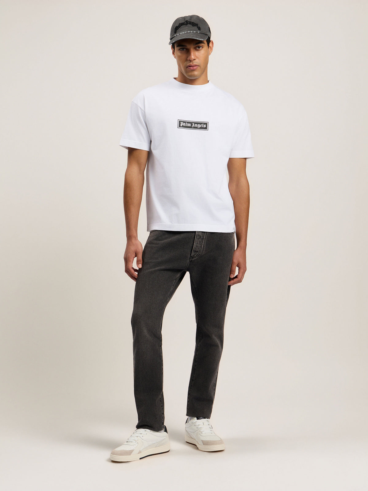 PALM ANGELS  WHITE - BLACK PMAA001C99JER032