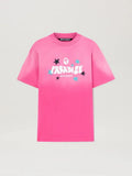 PALM ANGELS  PARADISE PALM TEE FUCHSIA - OFF WHITE PMAA001S25JER001