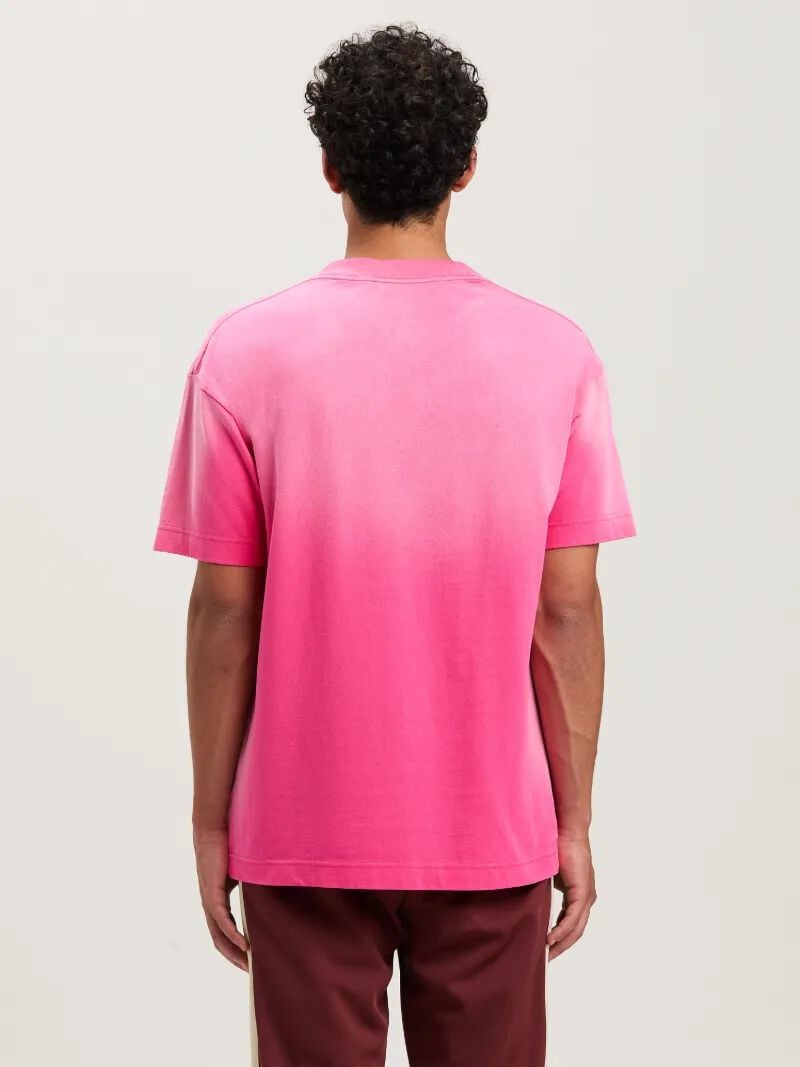 PALM ANGELS  PARADISE PALM TEE FUCHSIA - OFF WHITE PMAA001S25JER001