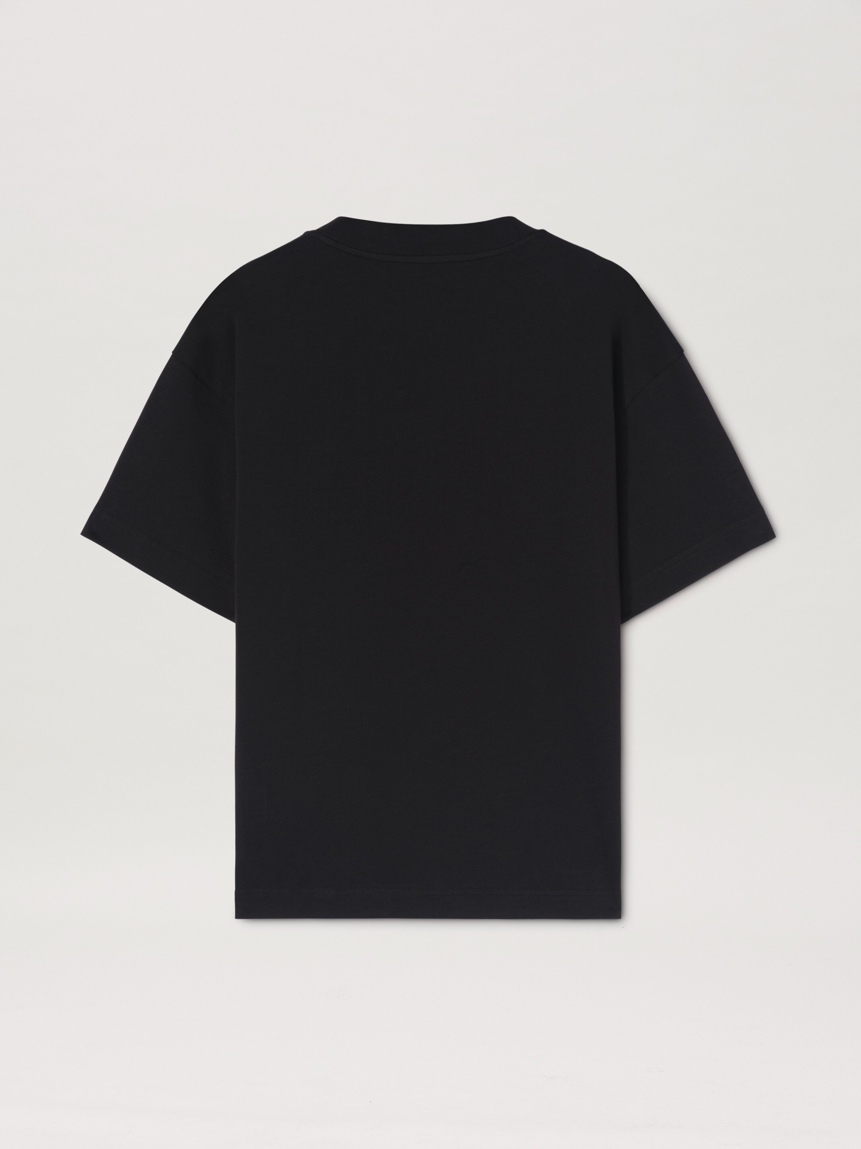 PALM ANGELS  NECK LOGO TEE BLACK - WHITE PMAA001S25JER002