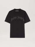 PALM ANGELS  CURVED LOGO TEE BLACK - BLACK PMAA001S25JER004