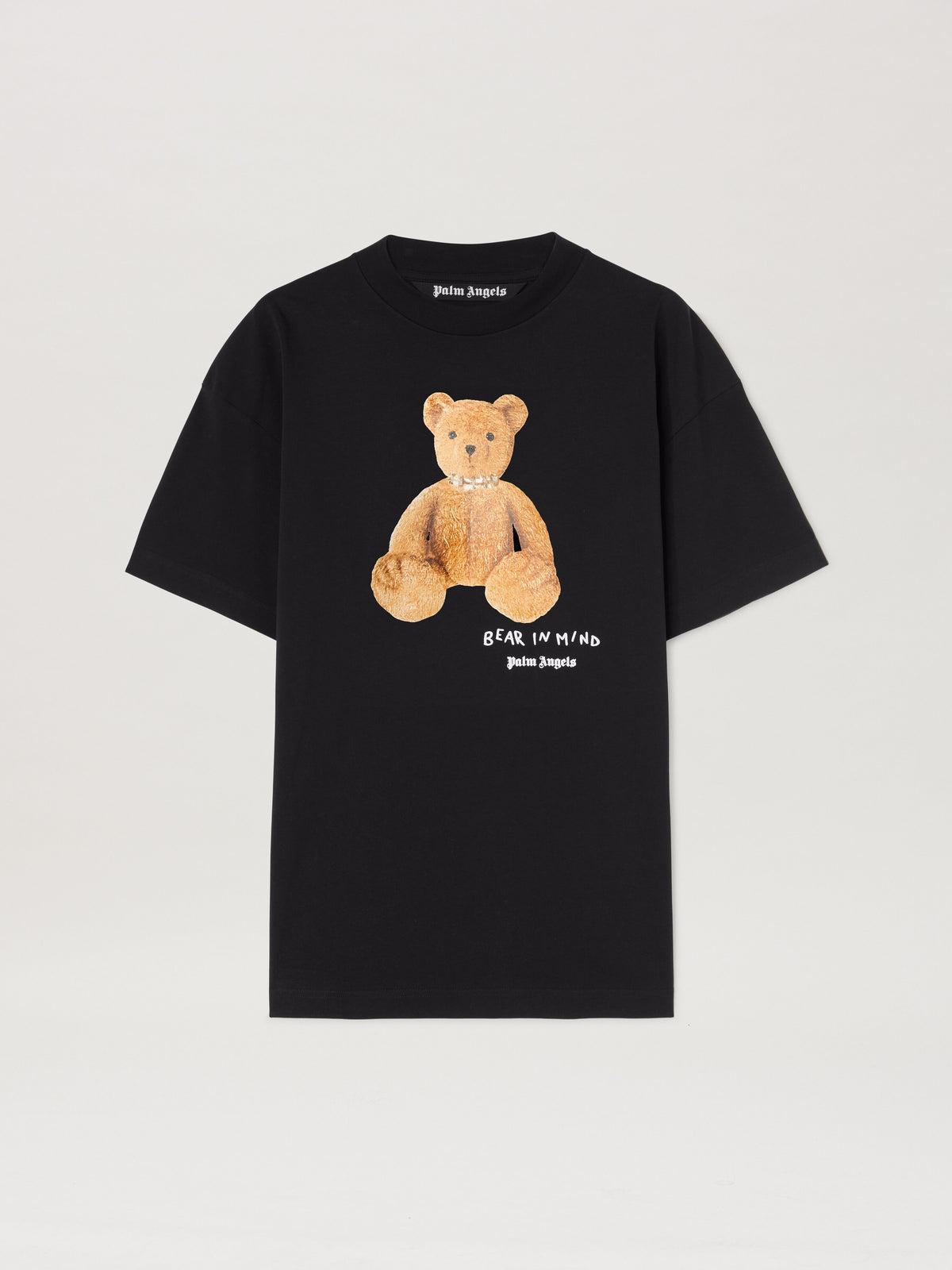 PALM ANGELS  BEAR IN MIND REG TEE BLACK - BROWN PMAA001S25JER005