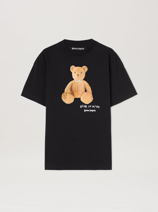 PALM ANGELS  BEAR IN MIND REG TEE BLACK - BROWN PMAA001S25JER005