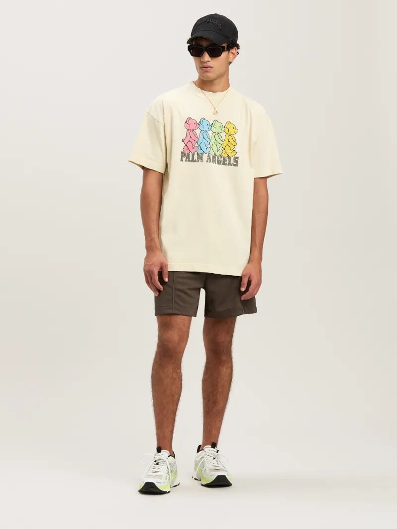 PALM ANGELS  CROSSROADS BEARS TEE IVORY - MULTICOLOR PMAA001S25JER006