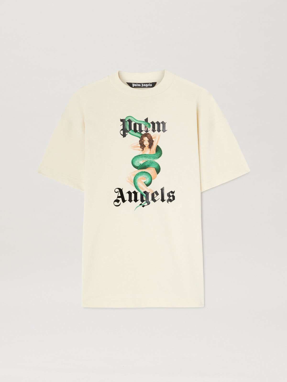 PALM ANGELS  IVY PIN UP TEE IVORY - BLACK PMAA001S25JER007