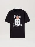 PALM ANGELS  HOLLY PIN UP TEE BLACK - OFF WHITE PMAA001S25JER00B