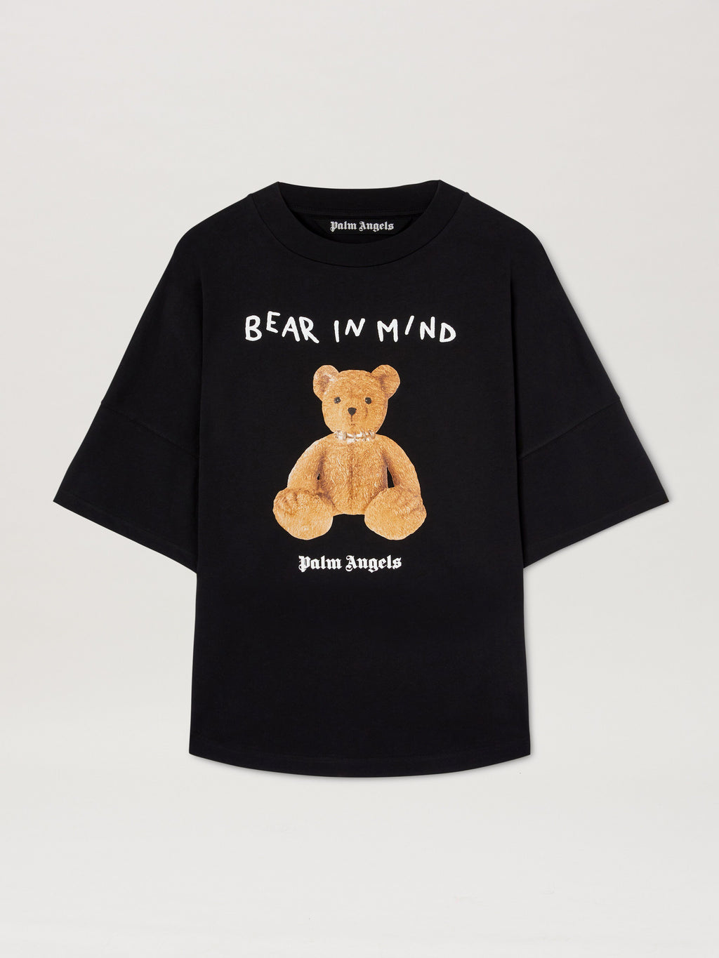 PALM ANGELS  BEAR IN MIND OVER TEE BLACK - BROWN PMAA002S25JER002