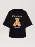 PALM ANGELS  BEAR IN MIND OVER TEE BLACK - BROWN PMAA002S25JER002