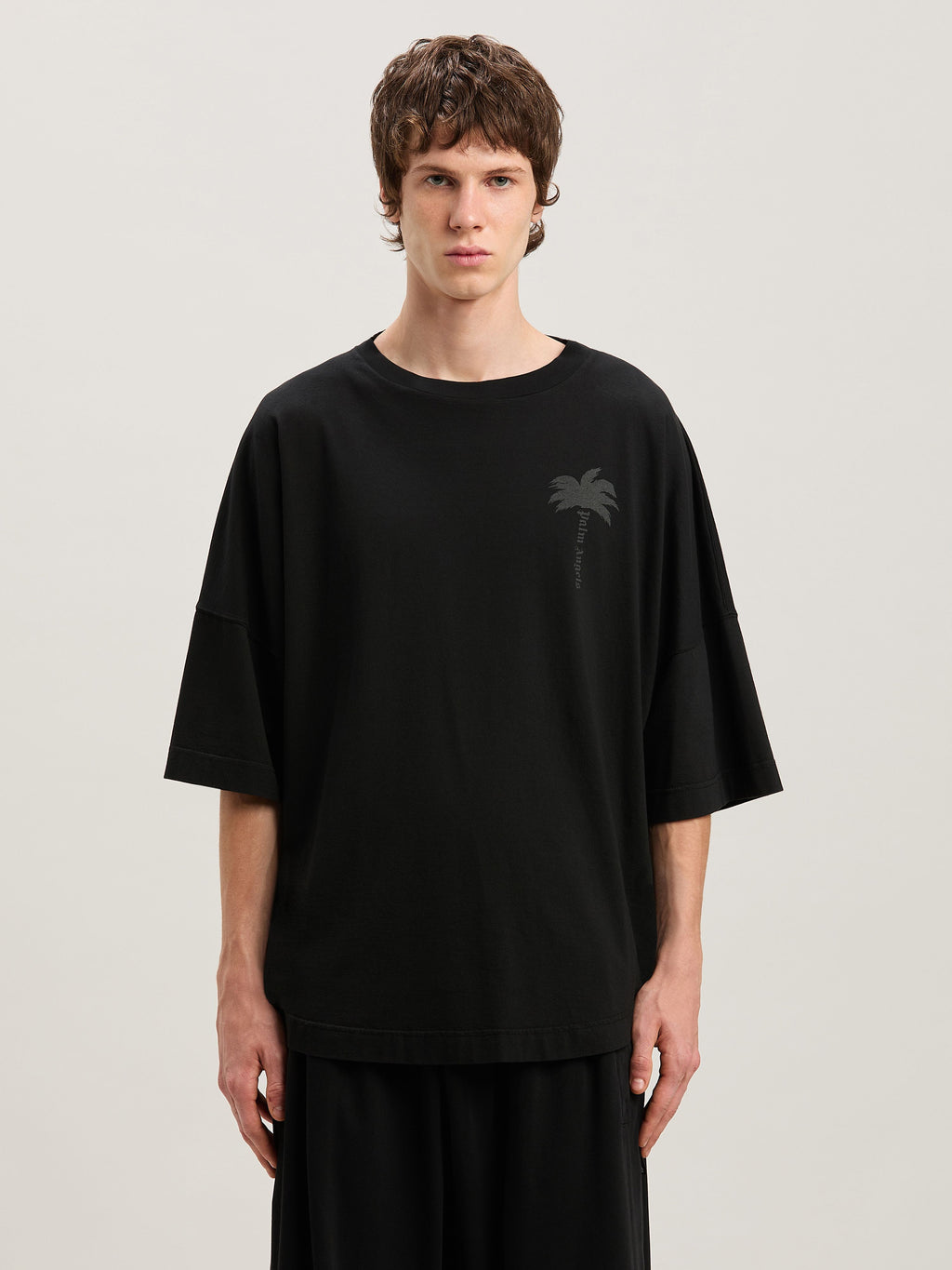 PALM ANGELS  PALMS OVER TEE VINTAGE BLACK - VINTAGE B VINTAGE BLACK - VINTAGE BLACK PMAA002S25JER004