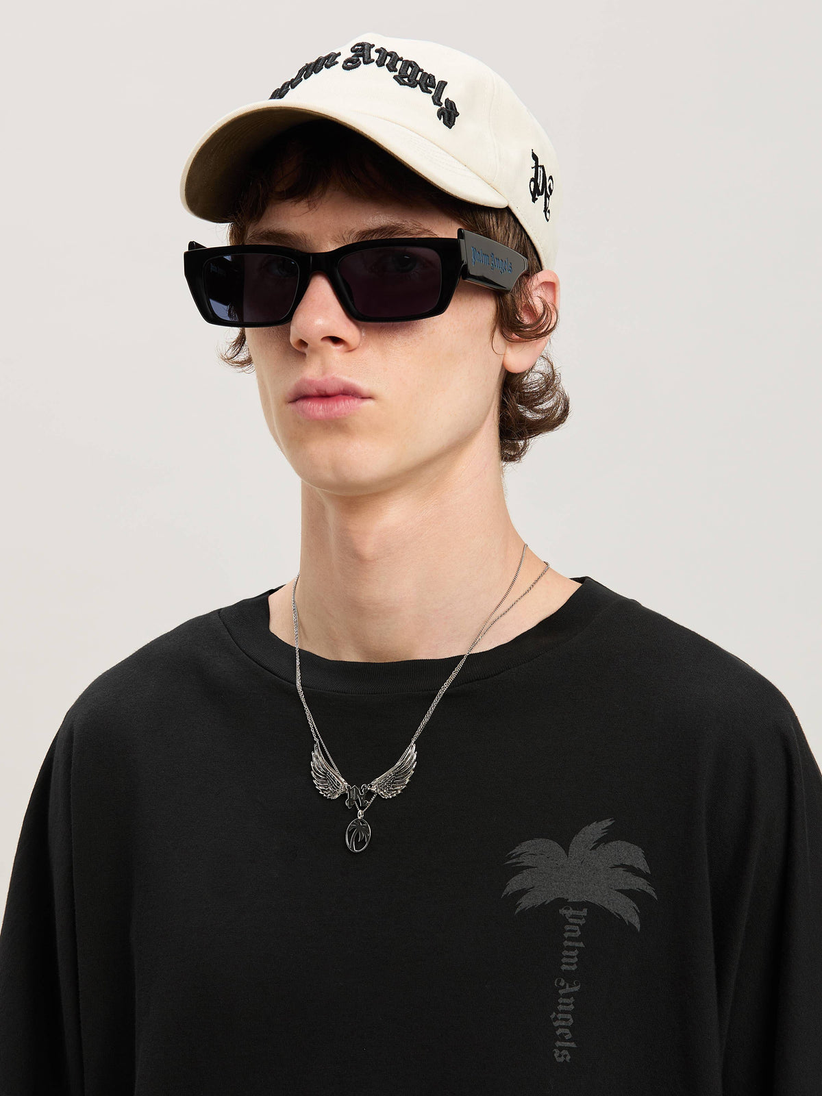 PALM ANGELS  PALMS OVER TEE VINTAGE BLACK - VINTAGE B VINTAGE BLACK - VINTAGE BLACK PMAA002S25JER004