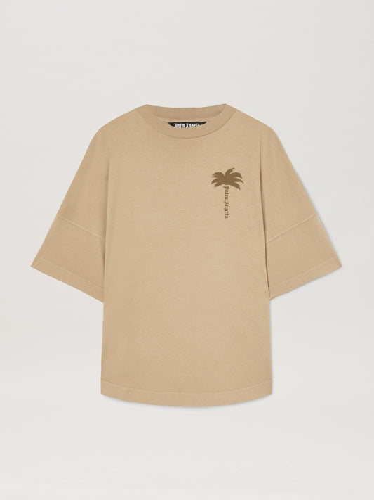 PALM ANGELS  PALMS OVER TEE BEIGE - BEIGE PMAA002S25JER004