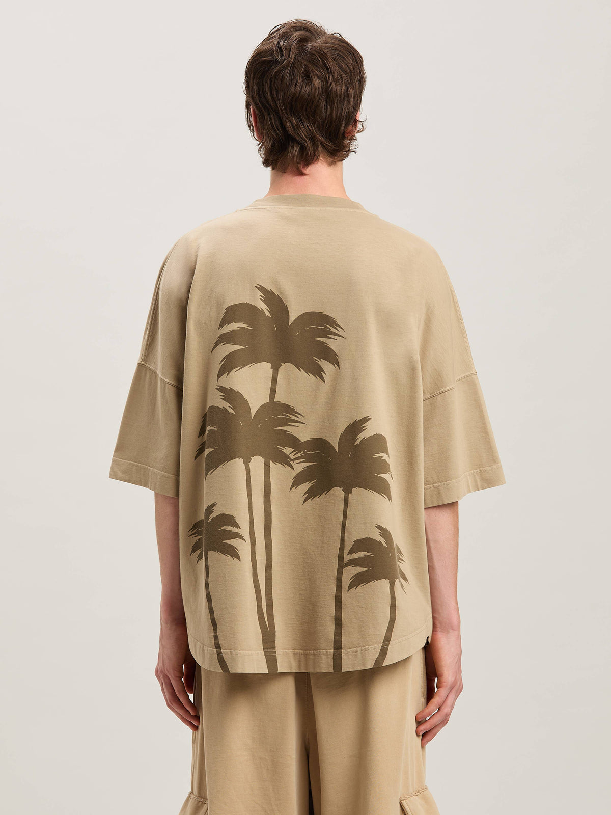 PALM ANGELS  PALMS OVER TEE BEIGE - BEIGE PMAA002S25JER004
