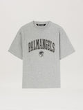 PALM ANGELS  COLLEGE PALM SLIM TEE GREY MELANGE - BLA GREY MELANGE - BLACK PMAA089S25JER001