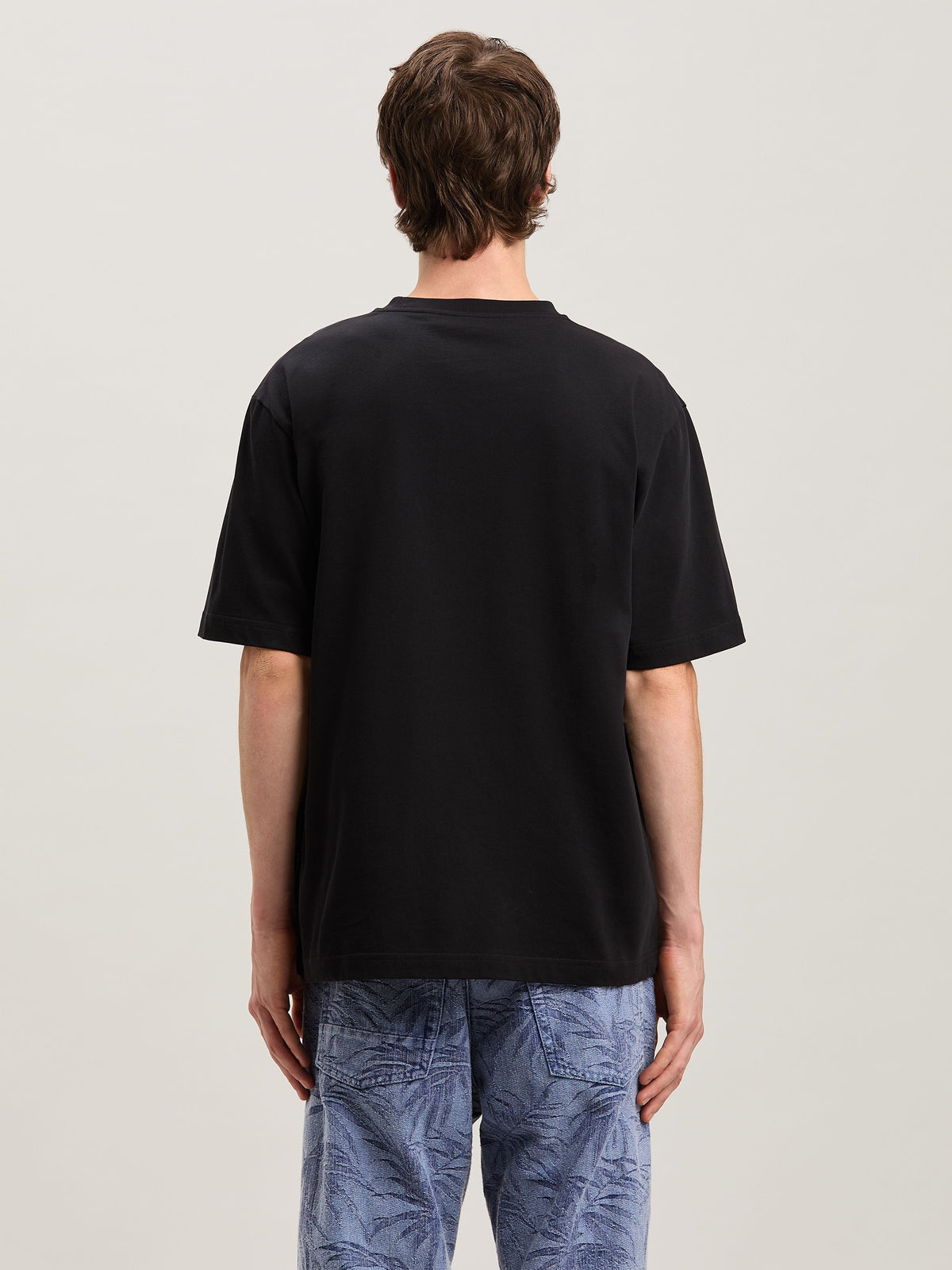 PALM ANGELS  COLLEGE PALM SLIM TEE BLACK - VINTAGE BL BLACK - VINTAGE BLACK PMAA089S25JER001