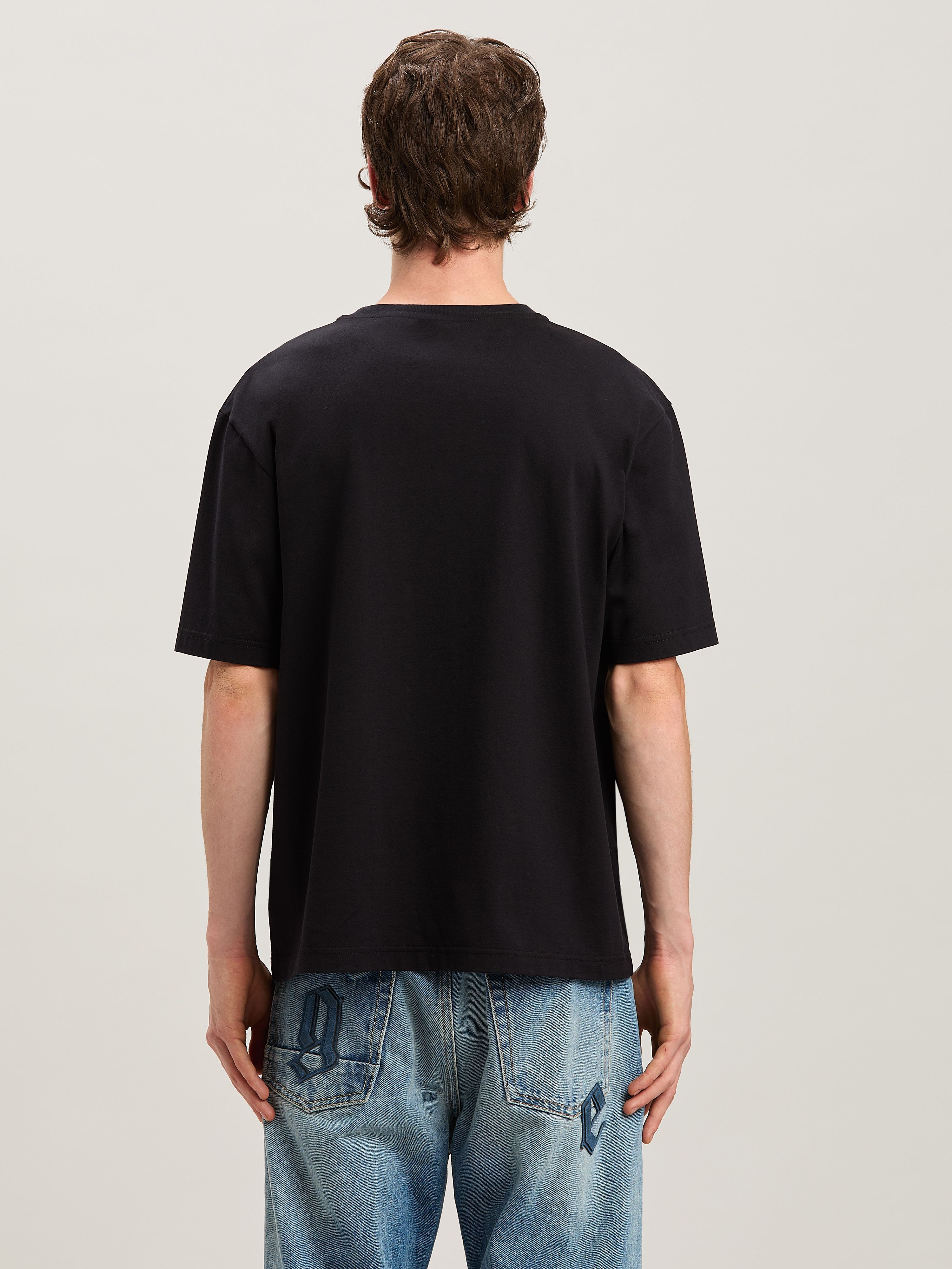 PALM ANGELS  BURNING OASI SLIM TEE BLACK - MULTICOLOR PMAA089S25JER002