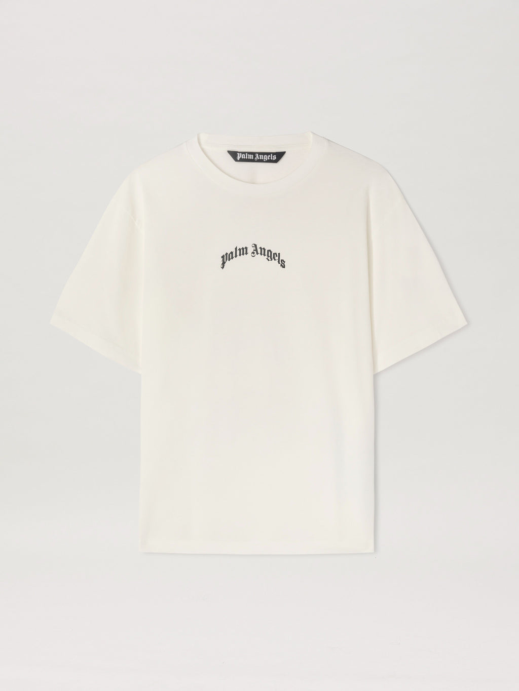 PALM ANGELS  BACK CURVED LOGO SLIM TEE OFF WHITE - BL OFF WHITE - BLACK PMAA089S25JER004