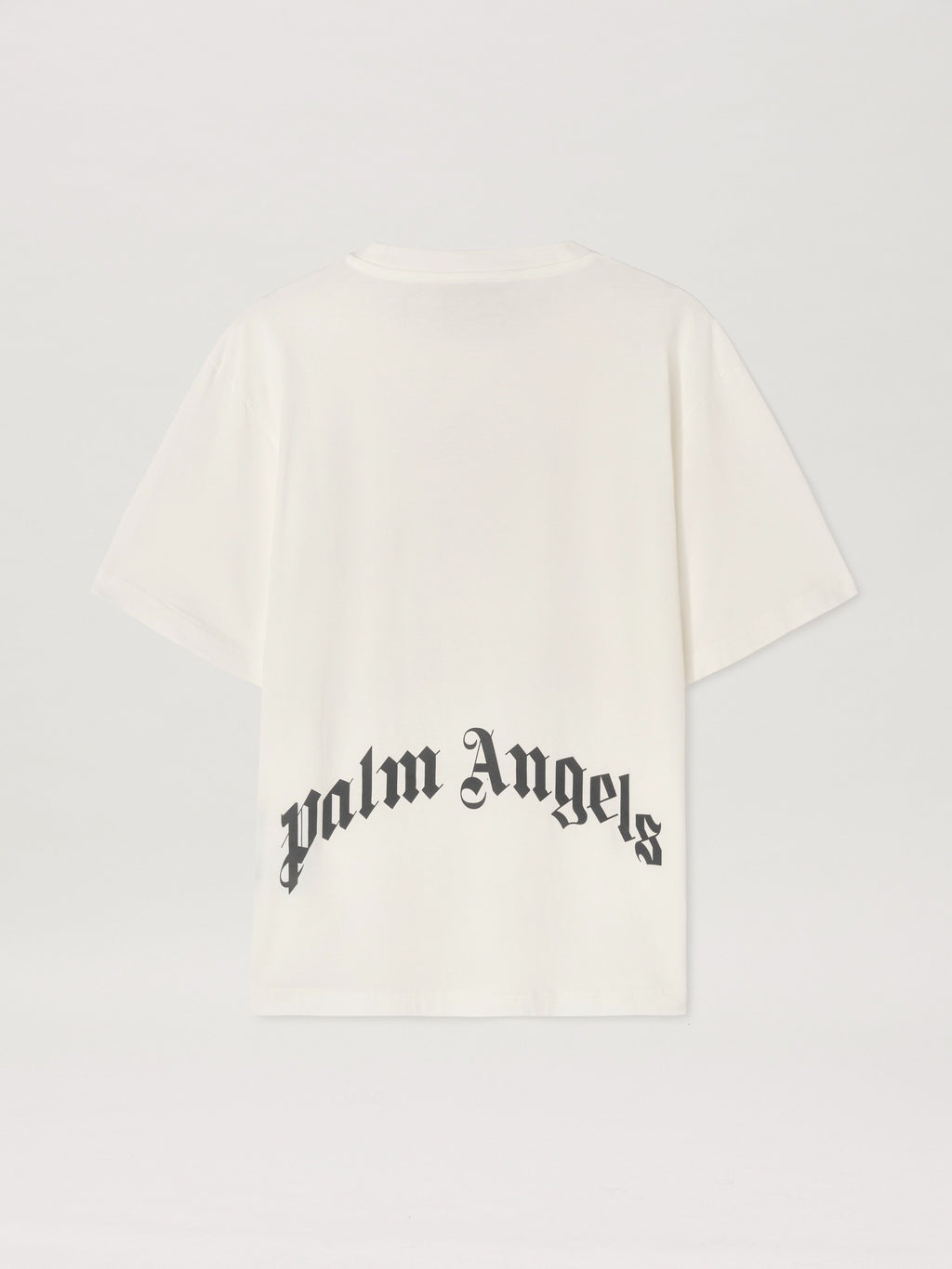PALM ANGELS  BACK CURVED LOGO SLIM TEE OFF WHITE - BL OFF WHITE - BLACK PMAA089S25JER004