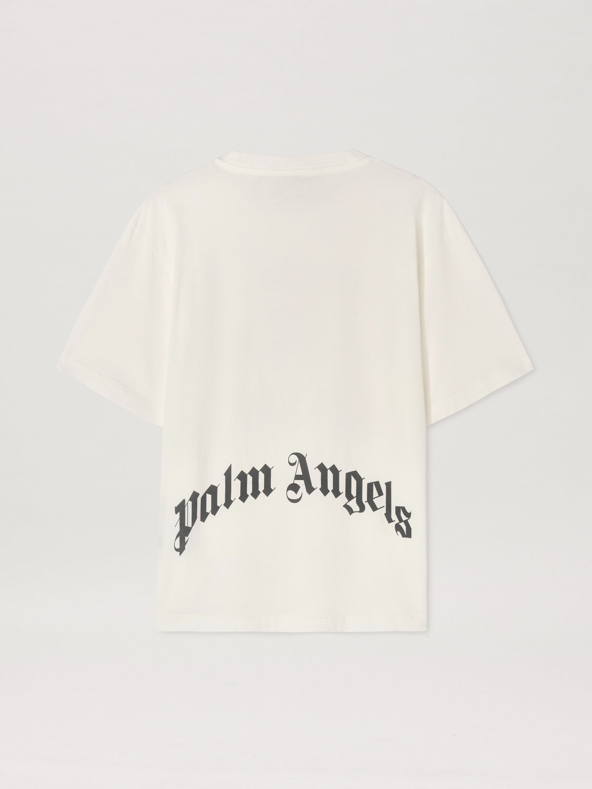 PALM ANGELS  BACK CURVED LOGO SLIM TEE OFF WHITE - BL OFF WHITE - BLACK PMAA089S25JER004