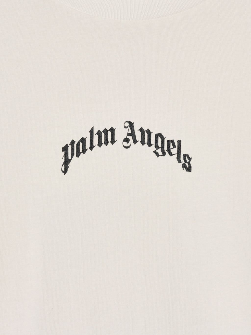 PALM ANGELS  BACK CURVED LOGO SLIM TEE OFF WHITE - BL OFF WHITE - BLACK PMAA089S25JER004