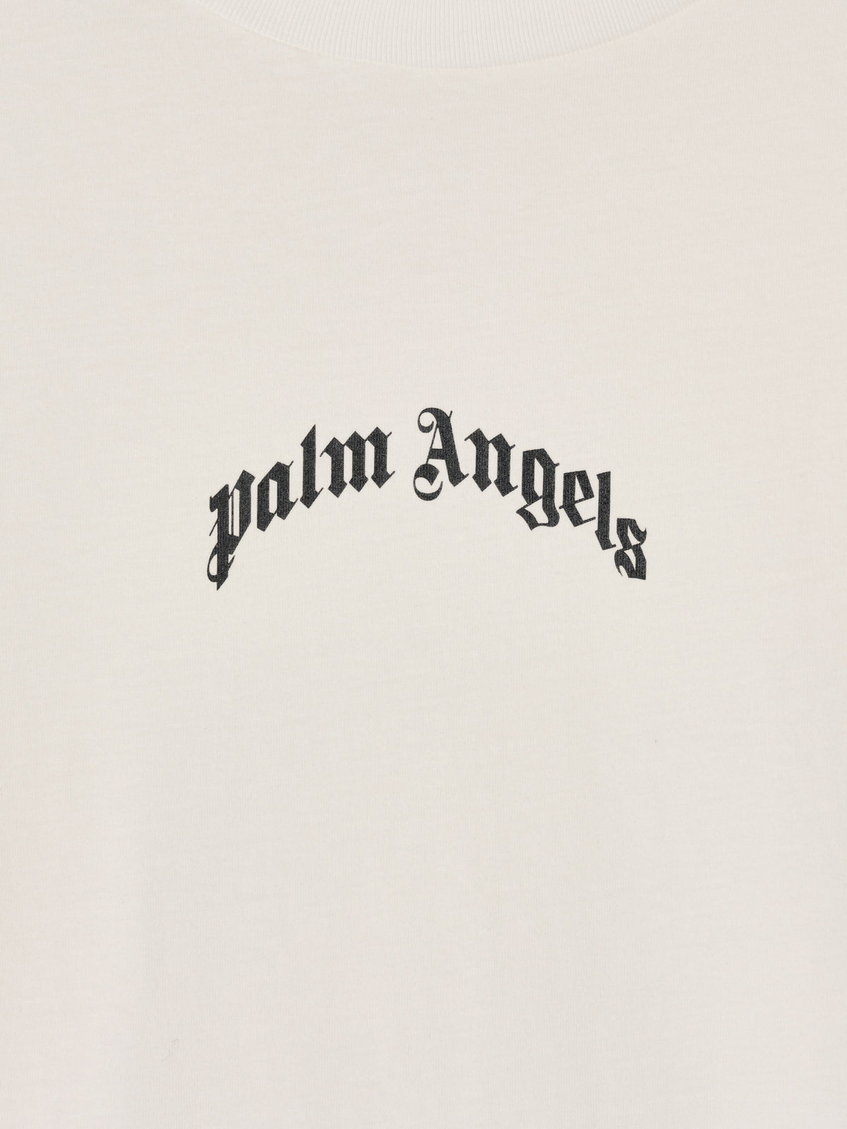 PALM ANGELS  BACK CURVED LOGO SLIM TEE OFF WHITE - BL OFF WHITE - BLACK PMAA089S25JER004