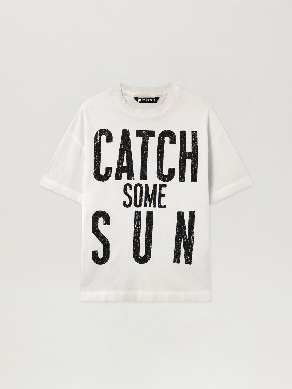PALM ANGELS Catch Reg T-Shirt OFF WHITE - BLACK PMAA109F25JER002