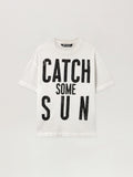 PALM ANGELS Catch Reg T-Shirt OFF WHITE - BLACK PMAA109F25JER002