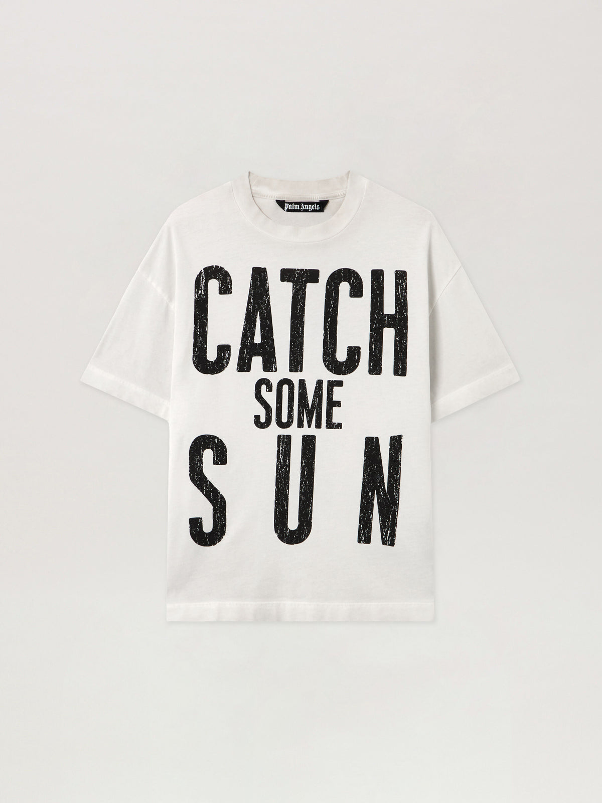 PALM ANGELS Catch Reg T-Shirt OFF WHITE - BLACK PMAA109F25JER002