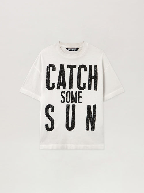 PALM ANGELS Catch Reg T-Shirt OFF WHITE - BLACK PMAA109F25JER002