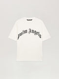 PALM ANGELS Curved Logo T-Shirt OFF WHITE - BLACK PMAA109F25JER003
