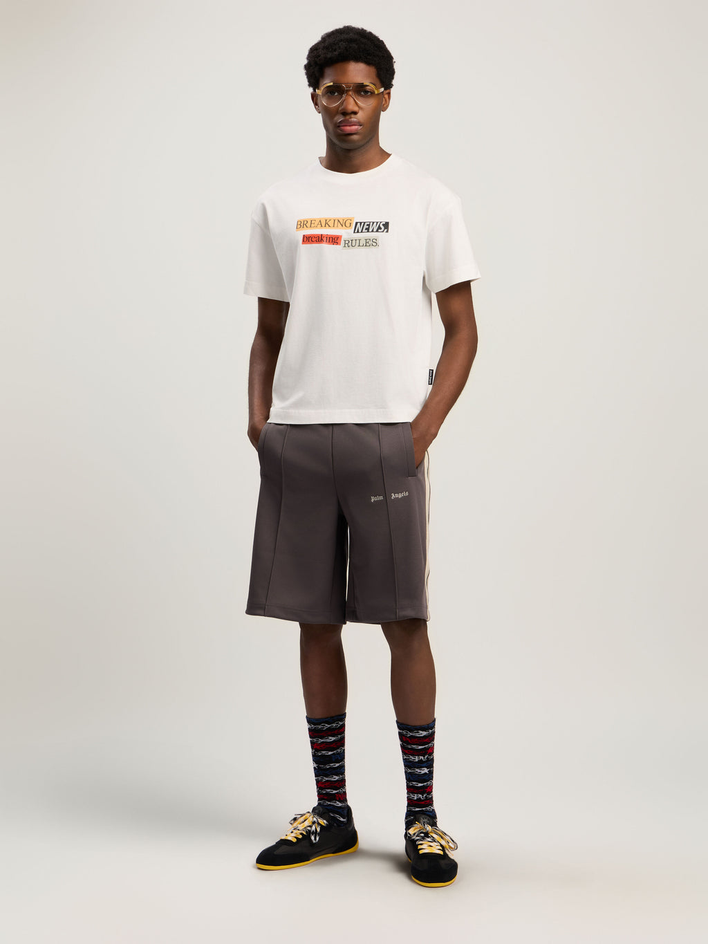 PALM ANGELS PaxLaTimesT-Shirt OFF WHITE - MULTICOLOR PMAA109F25JER005