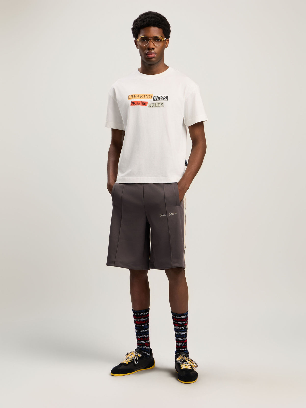 PALM ANGELS PaxLaTimesT-Shirt OFF WHITE - MULTICOLOR PMAA109F25JER005